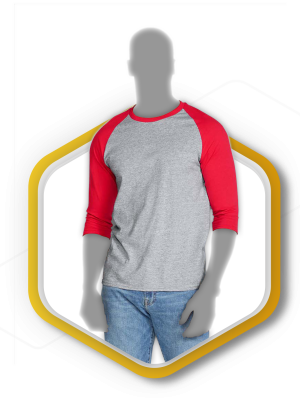 Playera tipo ranglan 3/4 adulto