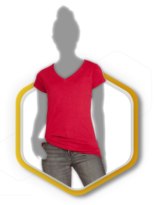 Playera adulto cuello V premium