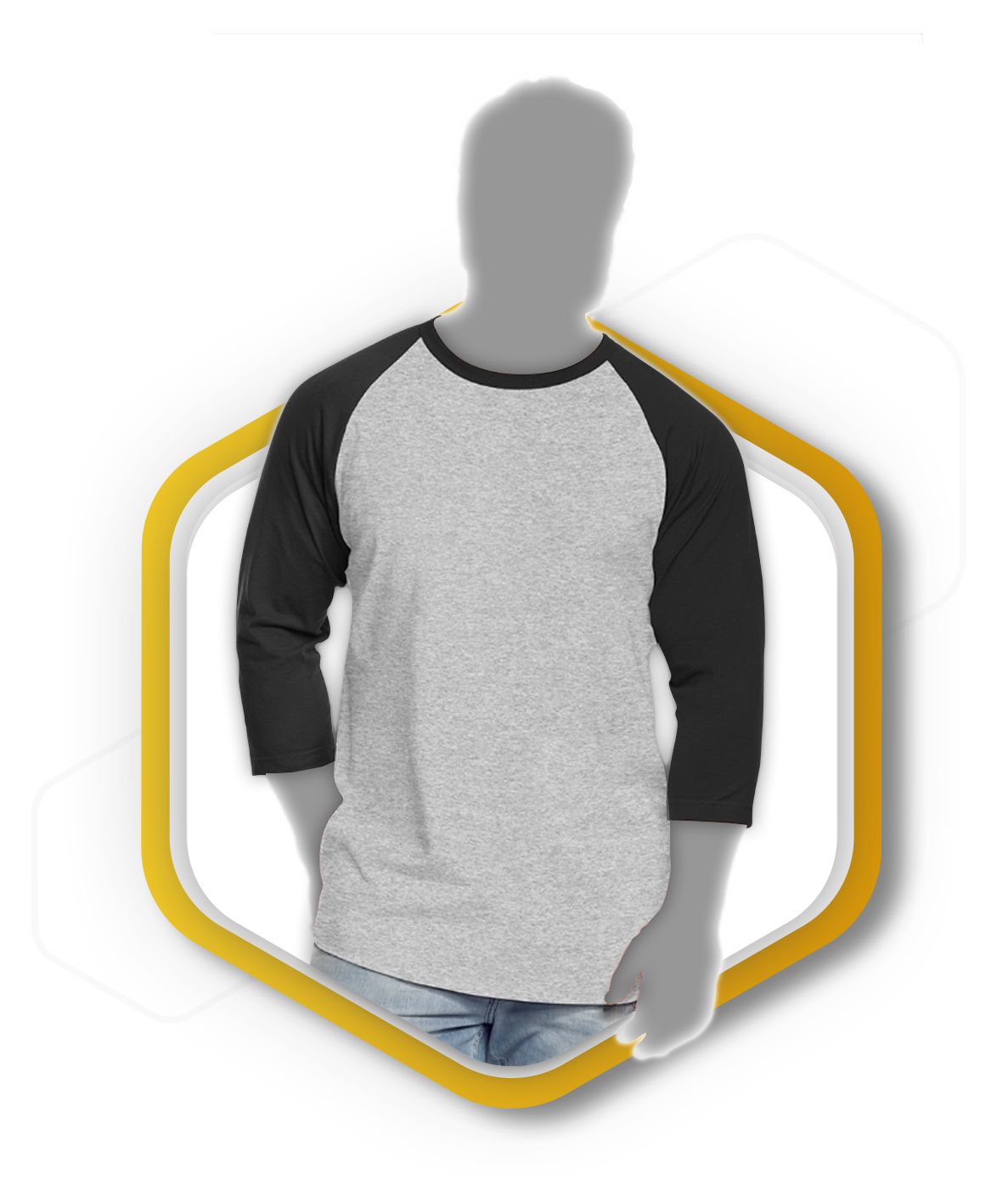 Playera ranglan 3/4 adulto
