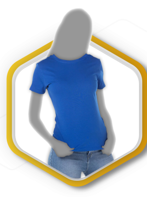 Playera peso completo cuello redondo manga corta con silueta para dama
